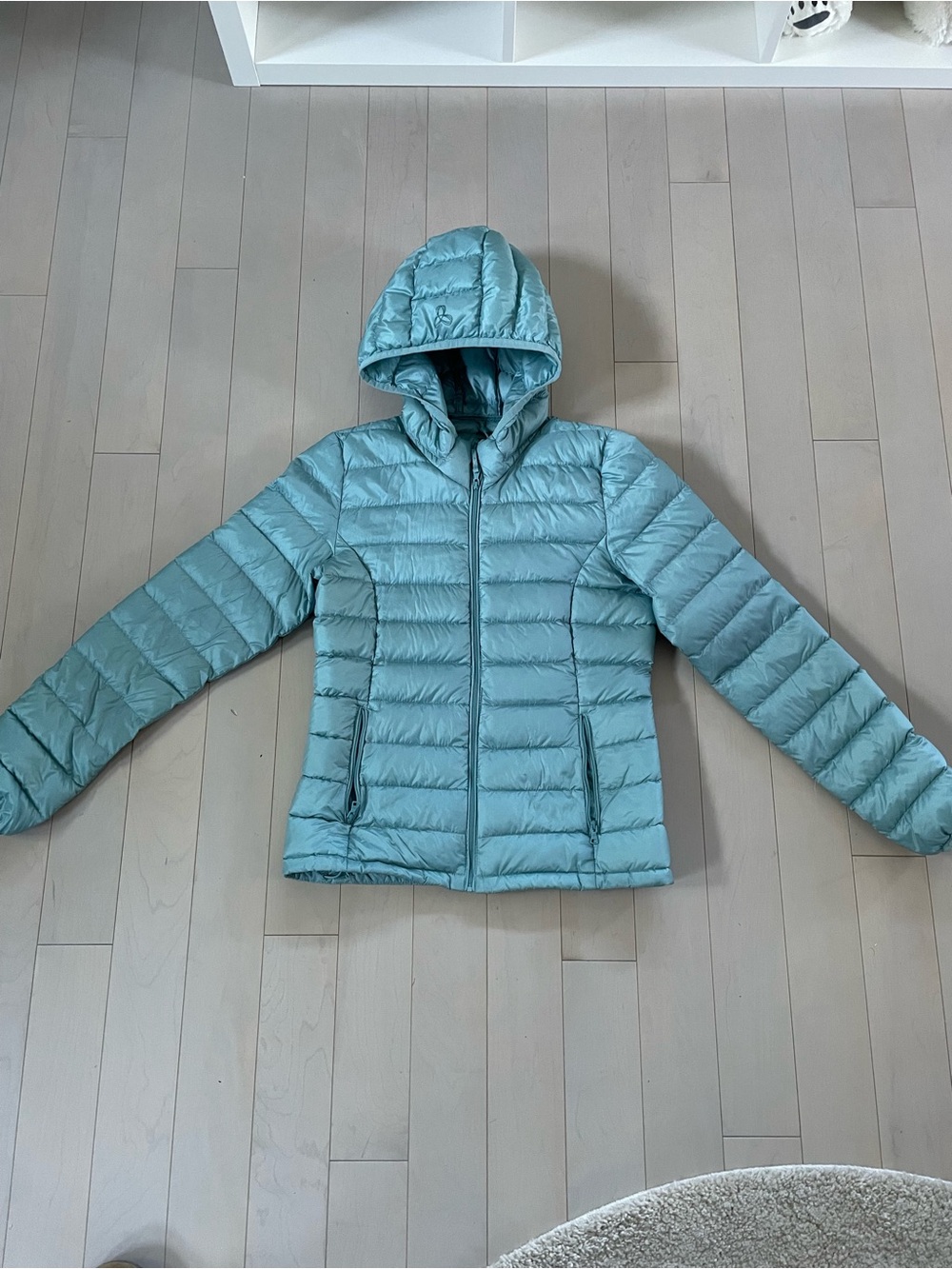 Aritzia T n A Light Teal Packable Hooded Down Puffer Jacket - Women